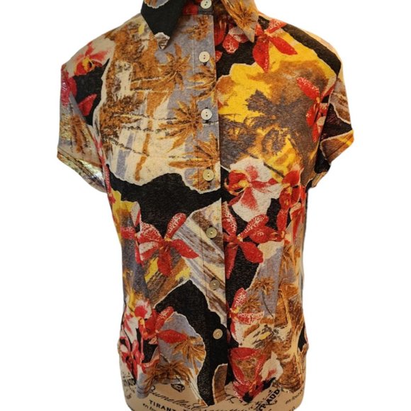 Women's loose skirt and blouse with floral print. Size M - Picture 7 of 14